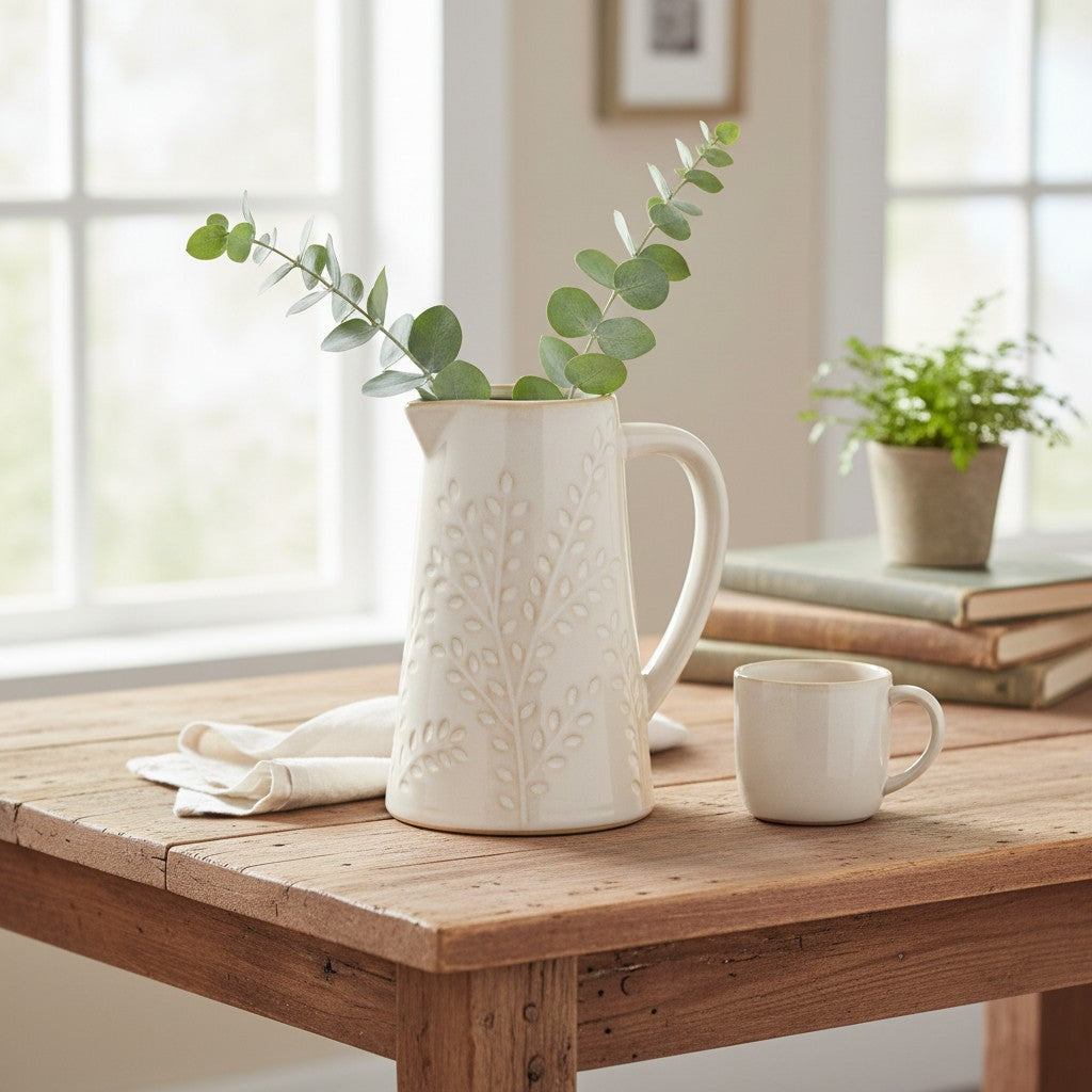 The Olive Branch Ceramic Jug Vase-1