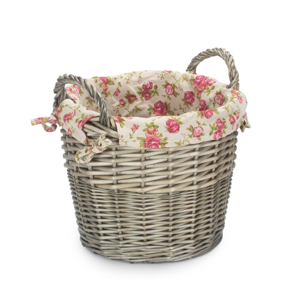 Craft Wicker Basket With Garden Rose Lining-0