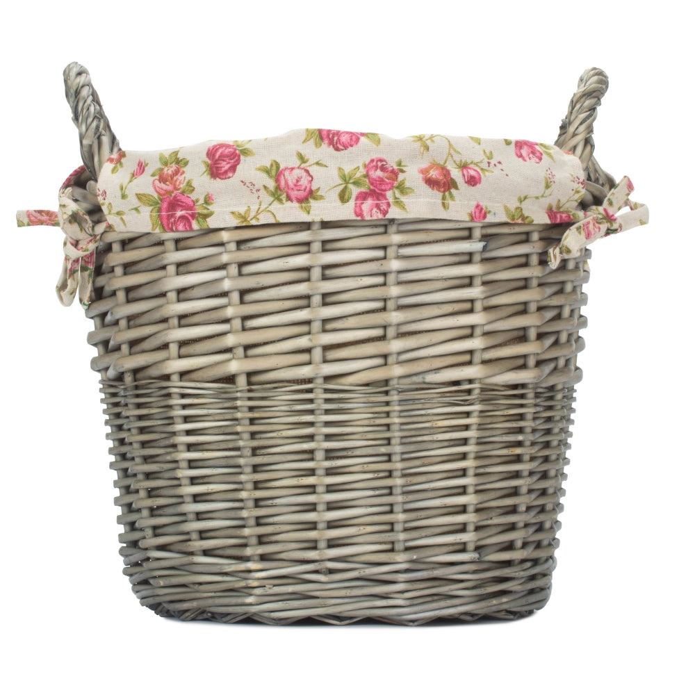 Craft Wicker Basket With Garden Rose Lining-2