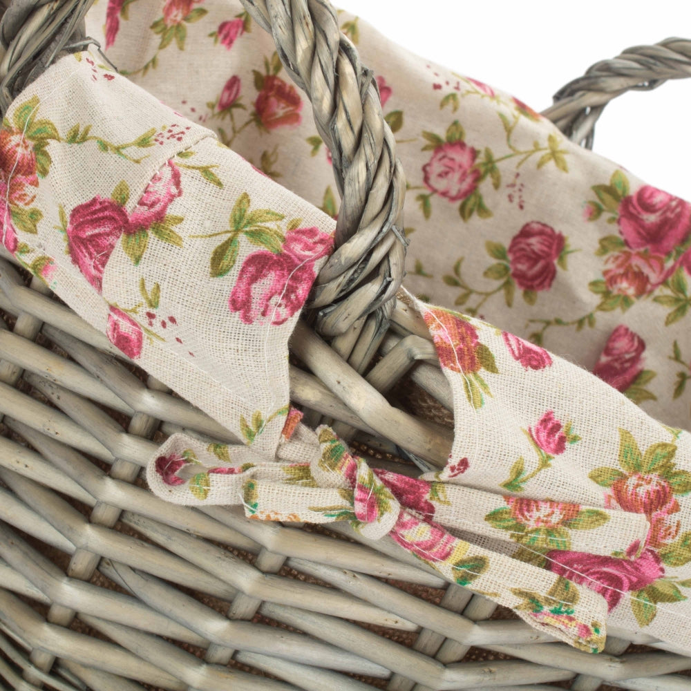 Craft Wicker Basket With Garden Rose Lining-3