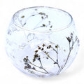 Natural Floral Glass - Bowl Candle Holder - Margarita - (8X10cm)-0