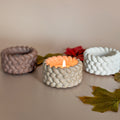 Knitted style cosy tealight candle holders-0